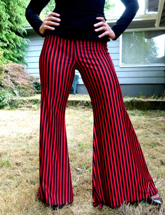 black red striped pants