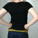 Black and Yellow Checkered Studded Belt