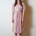 vintage 1970s SHERBET WATERCOLOR stripe day dress, s - m