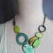 Green adjustable bib style necklace
