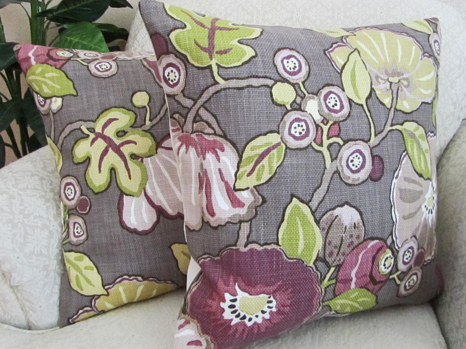 Decorative Throw Pillow Cover Cushion Cover Purple Plum Berry