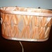 Vintage Bed Light Lamp Peach Moire with Gold Trim Bedroom Decor