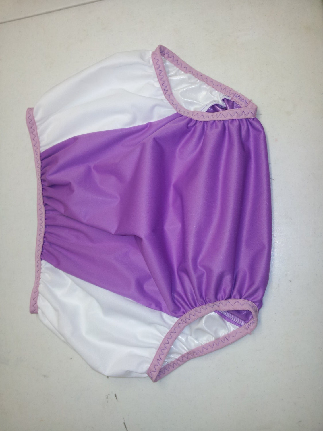 Adult Diaper Cover Lavender and White Size 30 to 40 inches