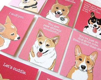 Corgi Valentine Cards - Mini Eco-friendly Set of 8