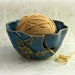 Second- Decorative Yarn Bowl in Mottled Blue with Ginkgo Leaves