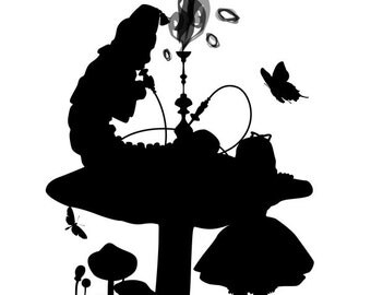 Alice's White Rabbit So Late 8x10 Silhouette Print