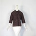 Vintage 60s Blouse / Peter Pan Collar / 1960s Blouse / Coffee Bean Brown / M L
