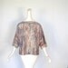 Vintage Boatneck Top / 1970s Blouse / Impressionist Stripes / L XL