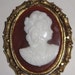 Vintage Gold Cameo amber and white