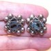 Vintage STERLING SILVER & Abalone Screwback Earrings from Mexico