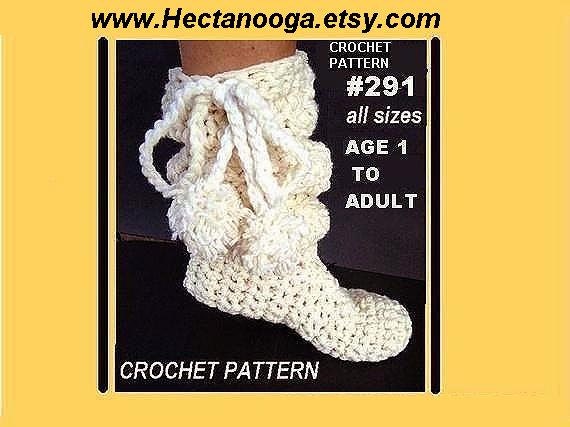 crochet toddlers pattern boot for SLOUCHIE slippers by 291 BOOT num. boot Hectanooga crocheted