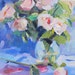 small floral, original oil painting 'Roses' by Linda Hunt roses, 8X8"