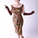 RESERVED Vintage 1960s Autumn Floral Bombshell Wiggle Dress