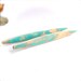 Long Copper Oval - Verdigris Patina Post Earrings -Turquoise Summer Jewellery