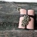 MiniatureBook Necklace Owl & Pink Nude leather