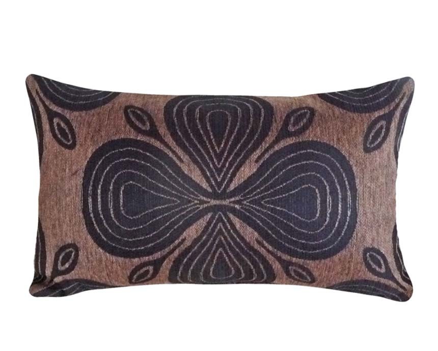 Long Lumbar Pillow Cover Black Brown Mens Throw Pillow Long