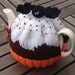 Halloween Tea Cosy hand knitted - Cupcake with Vampire Bat