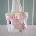 Shabby Chic Pink Sparkle Cupcake Light Blue Tote