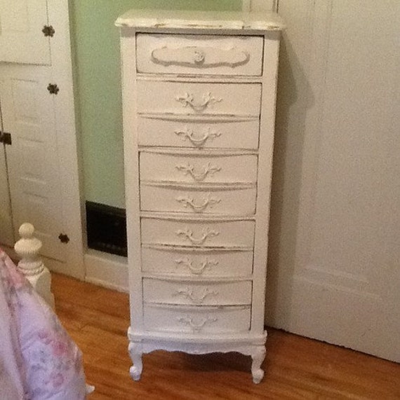 lingerie chest dresser vintage shabby chic white french