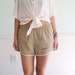 S.S. Oceanic Vintage 70s Khaki Sports Stripe Mens Summer Swim Shorts SMALL