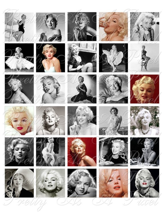 Marilyn Monroe 1.5 Inch Squares For Pendants by PrettyAsAPixel