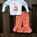Amy Butlers Cherry Wallflower Ruffle Pants and Initial Tee or Onesie SET