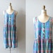 80s sundress / plaid dress / Beachside tent dress