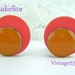 Vintage Bakelite Earrings Large Mod clip on