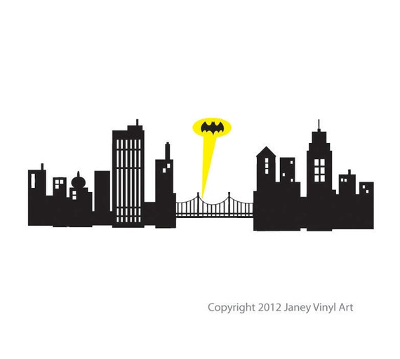 Super Hero Room Decal Batman Gotham City by JaneyVinylArt