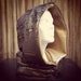 Golden Tan Hood, Glittery Gold Mesh Reversible Hood, unisex, great for the desert and festivals