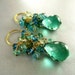Reserved-Green Amethyst, London Blue Topaz, Apatite and Green Kyanite Cluster Earrings