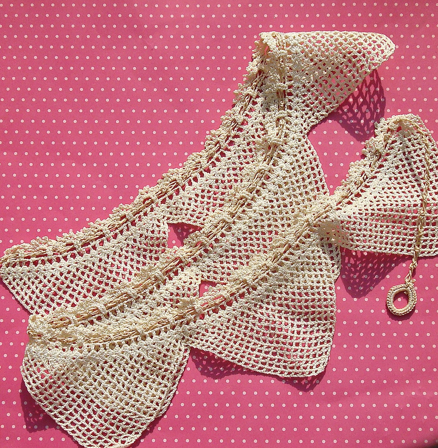 Antique Lace Vintage Lace Crochet Lace Collar by dishyvintage