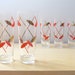 red orange and gold elipse, tom collins beverage glasses, vintage barware
