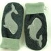 Men Mittens Recycled Wool Mittens Whale Mittens Grey Applique Fleece Lined Mittens Leather Palm Eco Friendly Up Cycled Size L