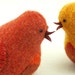 Wool Bird Ornament Eco Friendly Home Decor Bird in Harvest Colors Orange and Red Bird Felted Wool Lamb Wool Stuffing