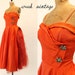 1950s Dress Small / Persimmon Perfection Tulle Cocktail Dress