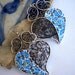 Portugal Antique Tile Replica Earrings, DEEP ROYAL BLUES Heart of Minho
