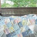 Rag Quilt Throw, Large, Silent Cinema Mix, ALL NATURAL, fresh modern handmade