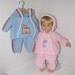 Fleece Sweatsuits, Fits American Girl Bitty Twins, or 15 Inch Boy and Girl Dolls