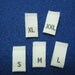 100pcs Damask Woven Size Labels ( White background with Gray letter ) Free Shipping