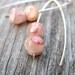 silver earrings in pink rhodonite. pink earrings. sterling silver. splurge