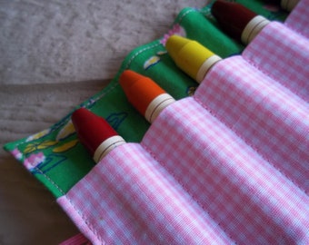 Hippo print stockmar 8 stick crayon roll-up