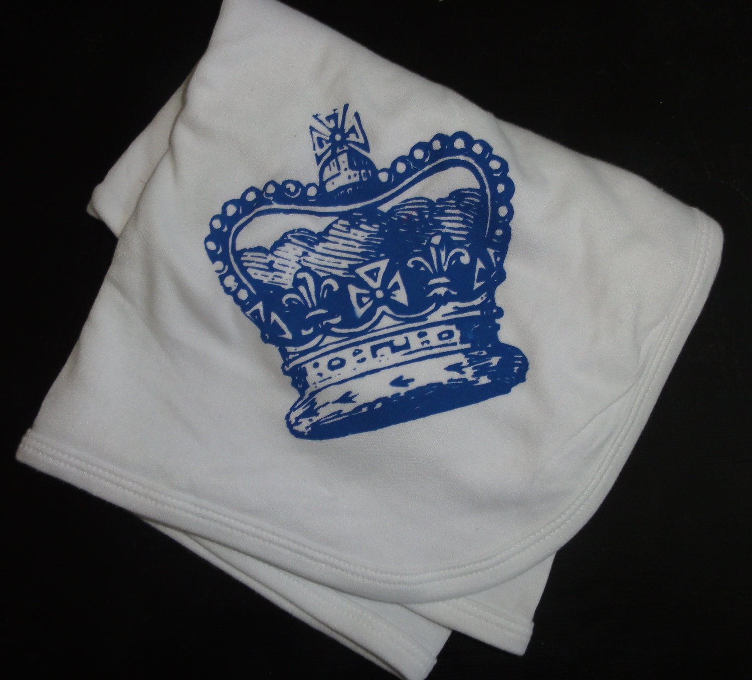 Newborn Baby Boy Prince Crown Receiving blanket