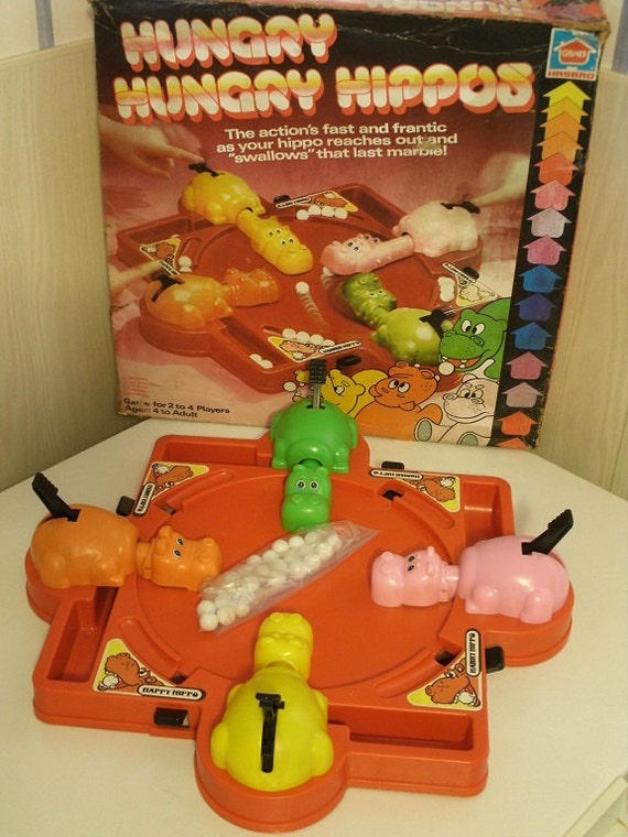 Vintage Hasbro Hungry Hippos Game 1978 by NeverTooOld on Etsy