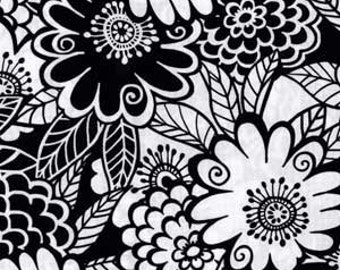 Zesty Zinnia in Black/White by Michael Miller - Last Yard