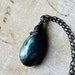 Blue Labradorite Necklace, Spectrolite Necklace on Oxidized Sterling Silver - "Sorcery" by CircesHouse on Etsy