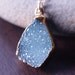 Denim Blue Druzy Gold Necklace OOAK