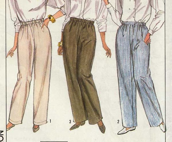 Womens Pull On Plus Size Pants Pattern Simplicity 8998 32W