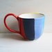Large Rainbow Mug Big Colorful Handmade Coffee Cup Ceramic Pottery Multi Color Drinking Cup
