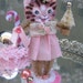 Vintage Inspired Christmas PiNk SuGaR SwEeT Christmas Kitty Keepsake Paper Posy Doll